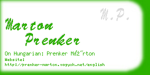 marton prenker business card